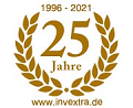 Logo 25 Jahre InveXtra AG mit Link auf Firmenhistorie