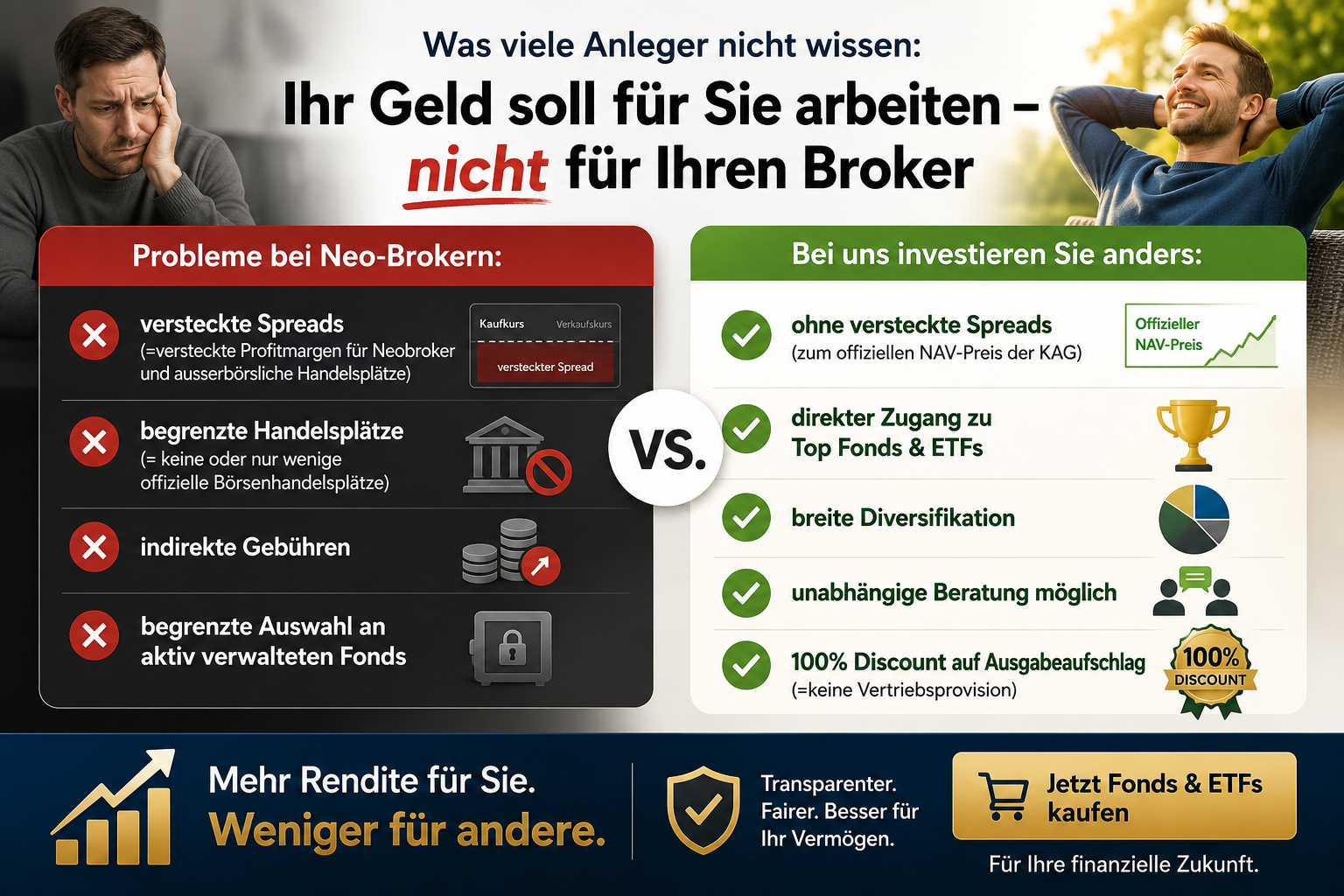 Neobroker vs. Investmentfonds