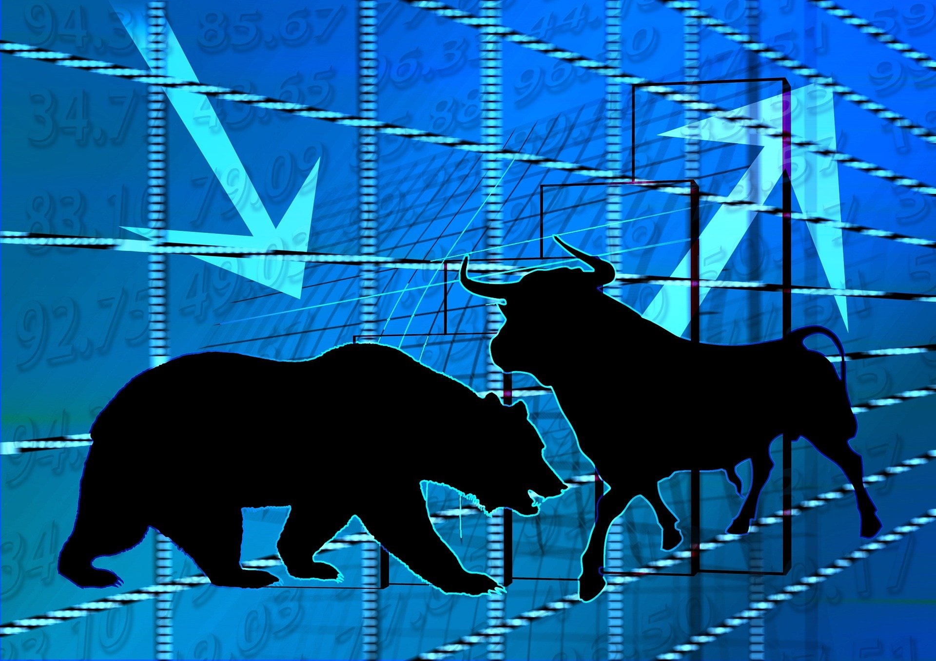 Bulle und Bär Börsenmarkt