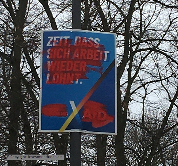 Invextra: Wahlplakat der AfD beschdigt